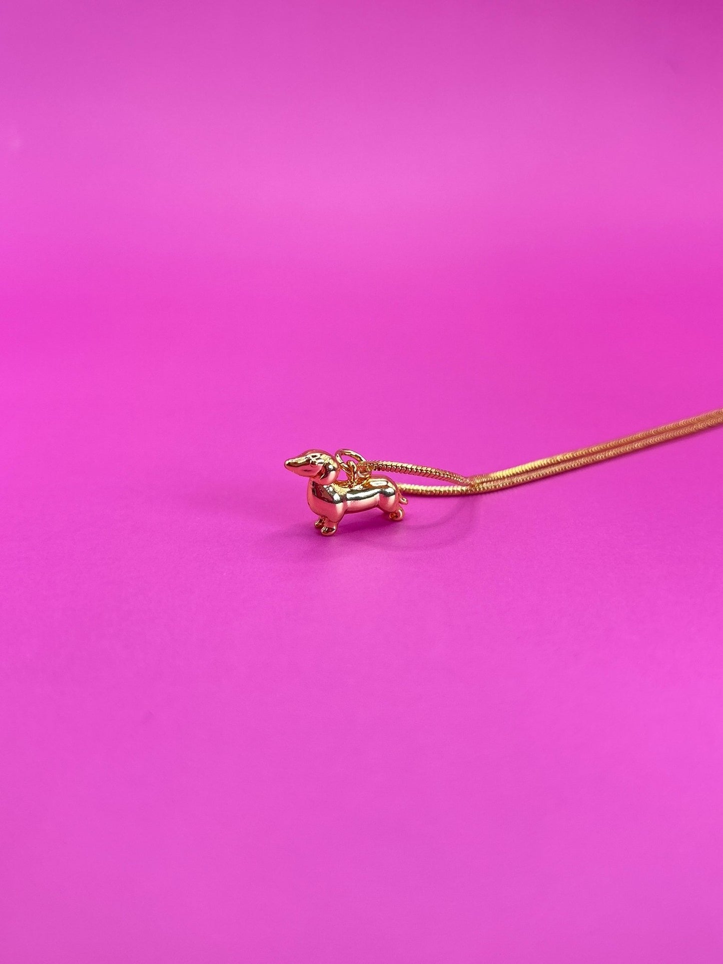 Charme Halskette Dackel 14 Karat Vergoldung/ Gold Plated