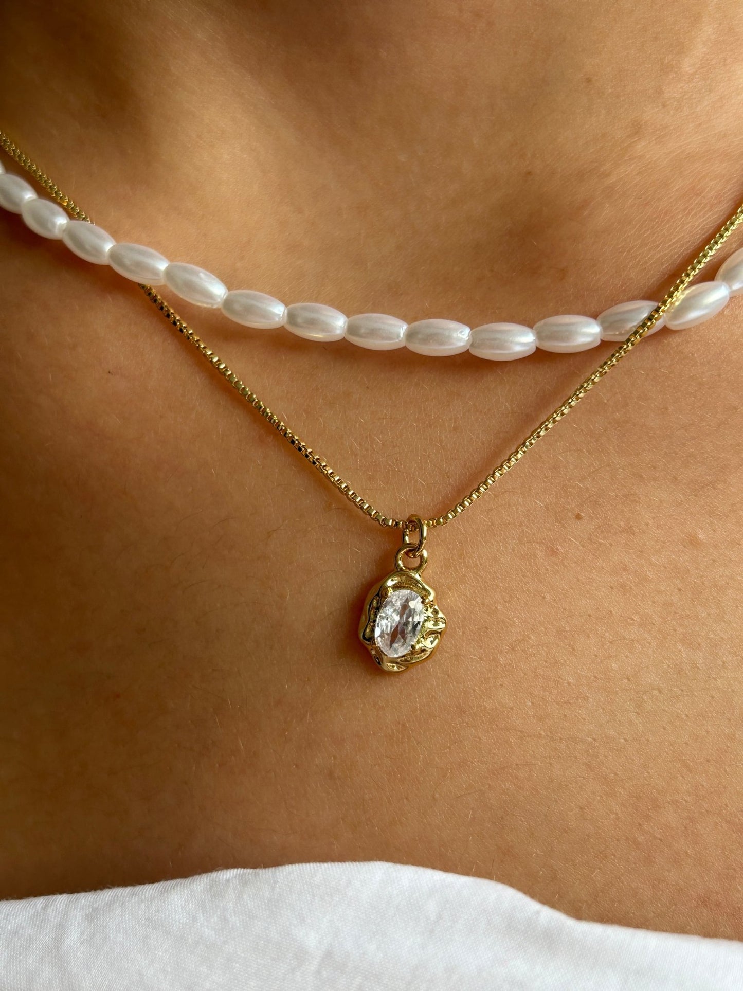 Exklusive Halskette Carolin 14 Karat Vergoldung/ Gold Plated