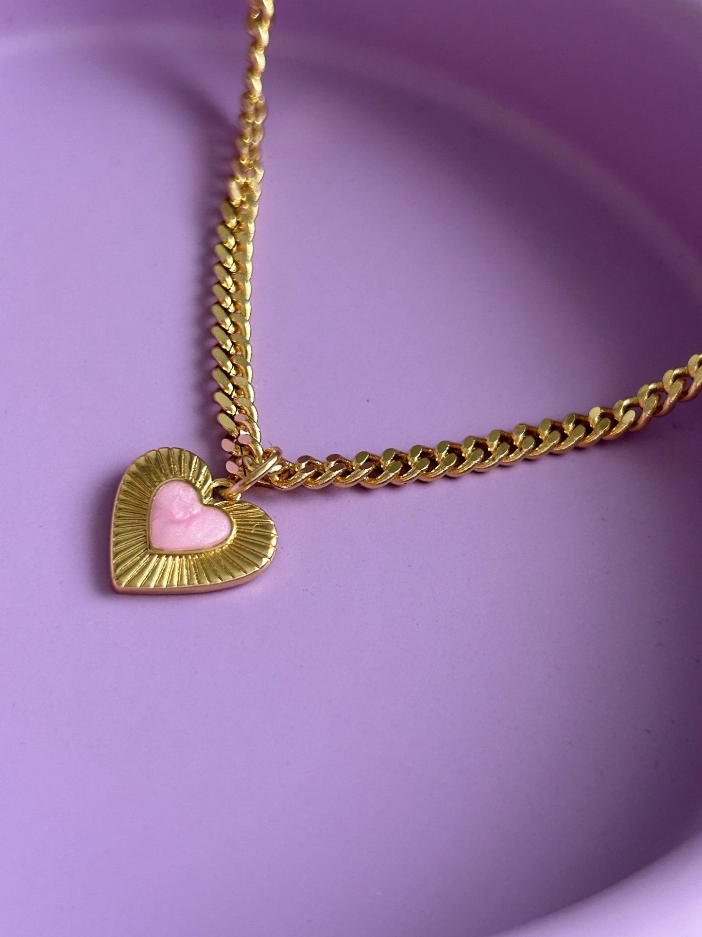 Exklusive Herz Halskette Antonia 14 Karat Vergoldung/Gold Plated