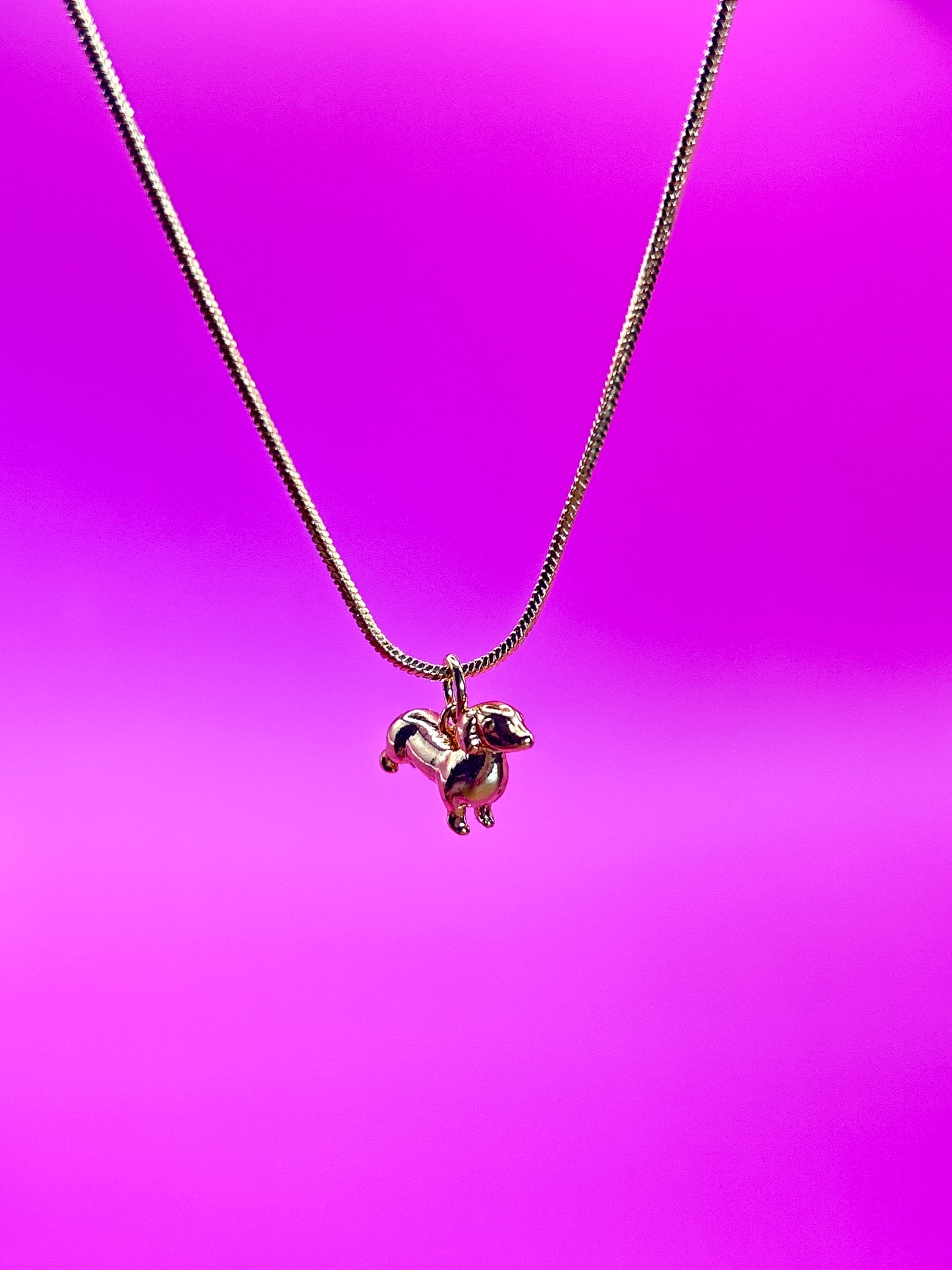 Charme Halskette Dackel 14 Karat Vergoldung/ Gold Platedo