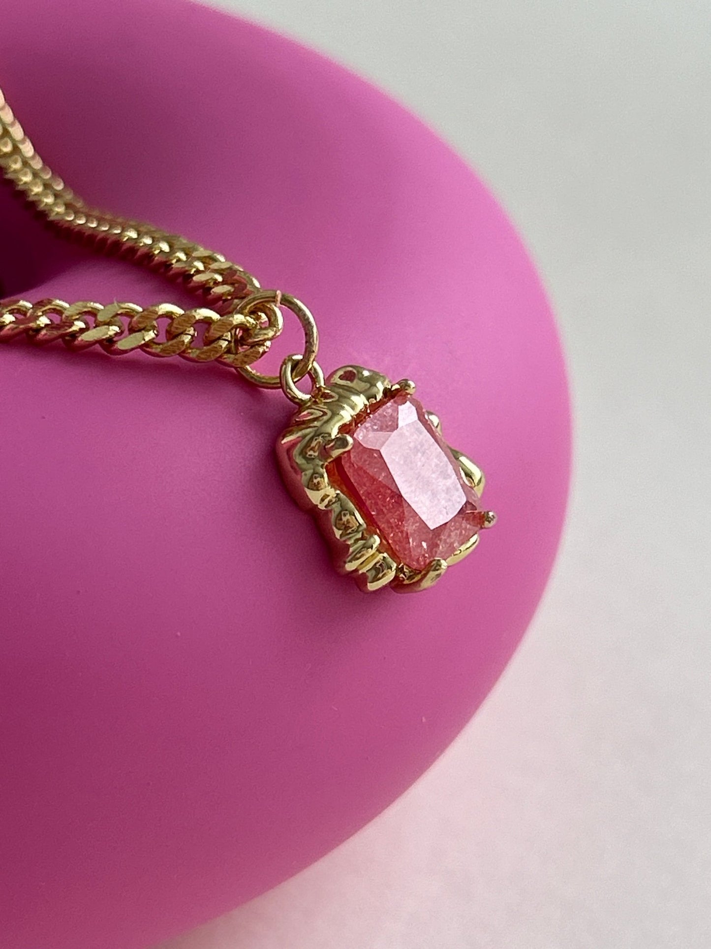 Charme Halskette Isabelle 14 Karat Vergoldung Pink/ Gold Plated