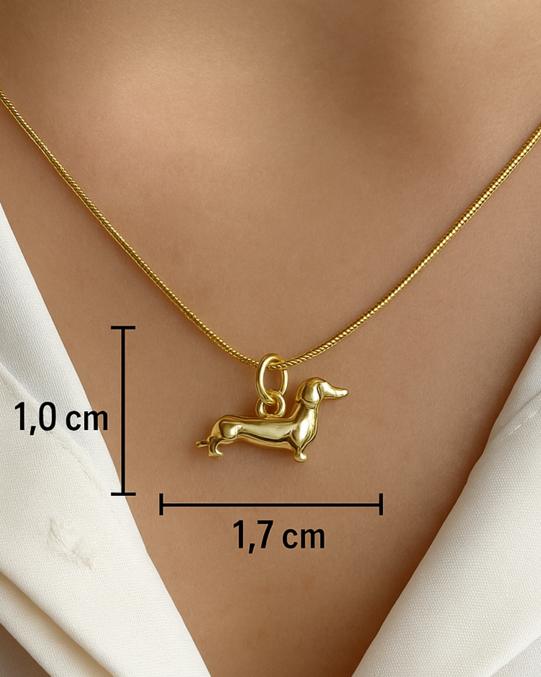 Charme Halskette Dackel 14 Karat Vergoldung/ Gold Platedo