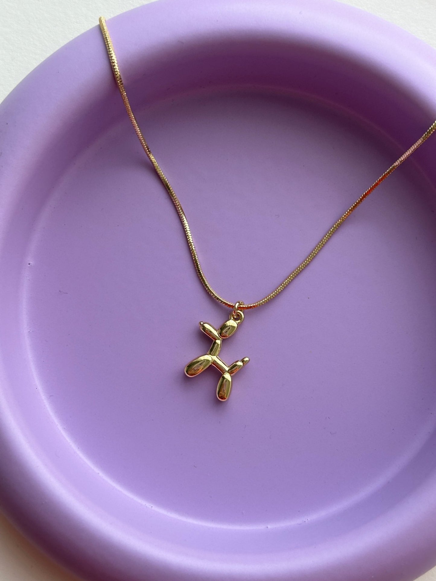 Charme Halskette Ballon-Hund 14 Karat Vergoldung/ Gold Plated