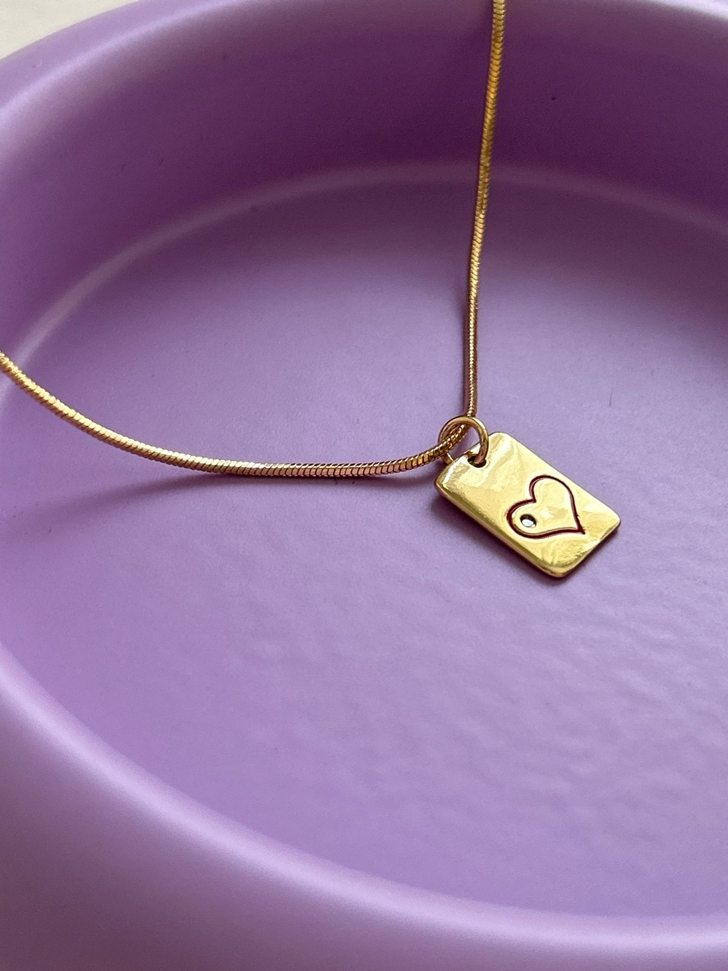 Exklusive Herz Halskette Carla 14 Karat Vergoldung\ Gold Plated