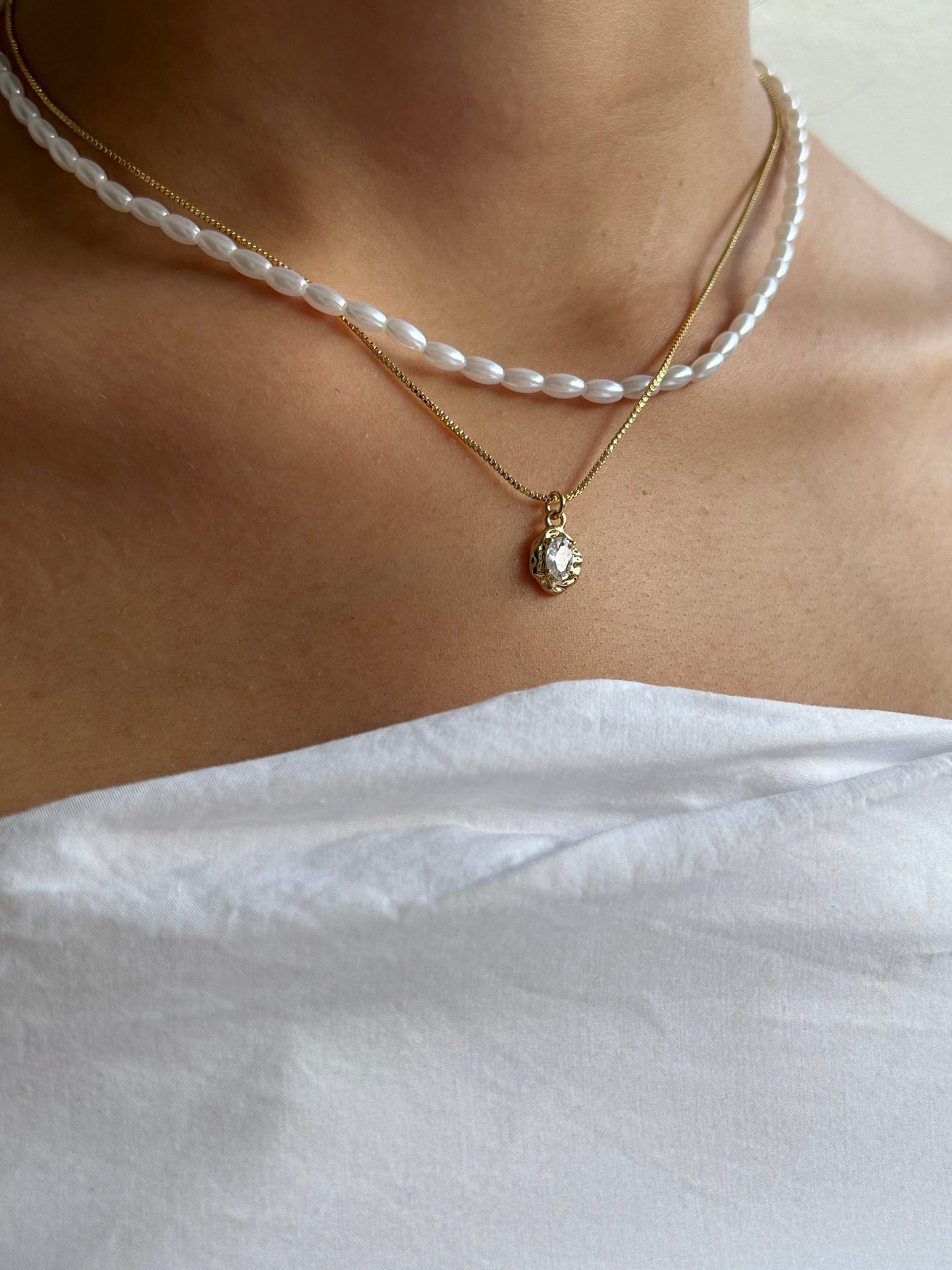 Exklusive Halskette Carolin 14 Karat Vergoldung/ Gold Plated