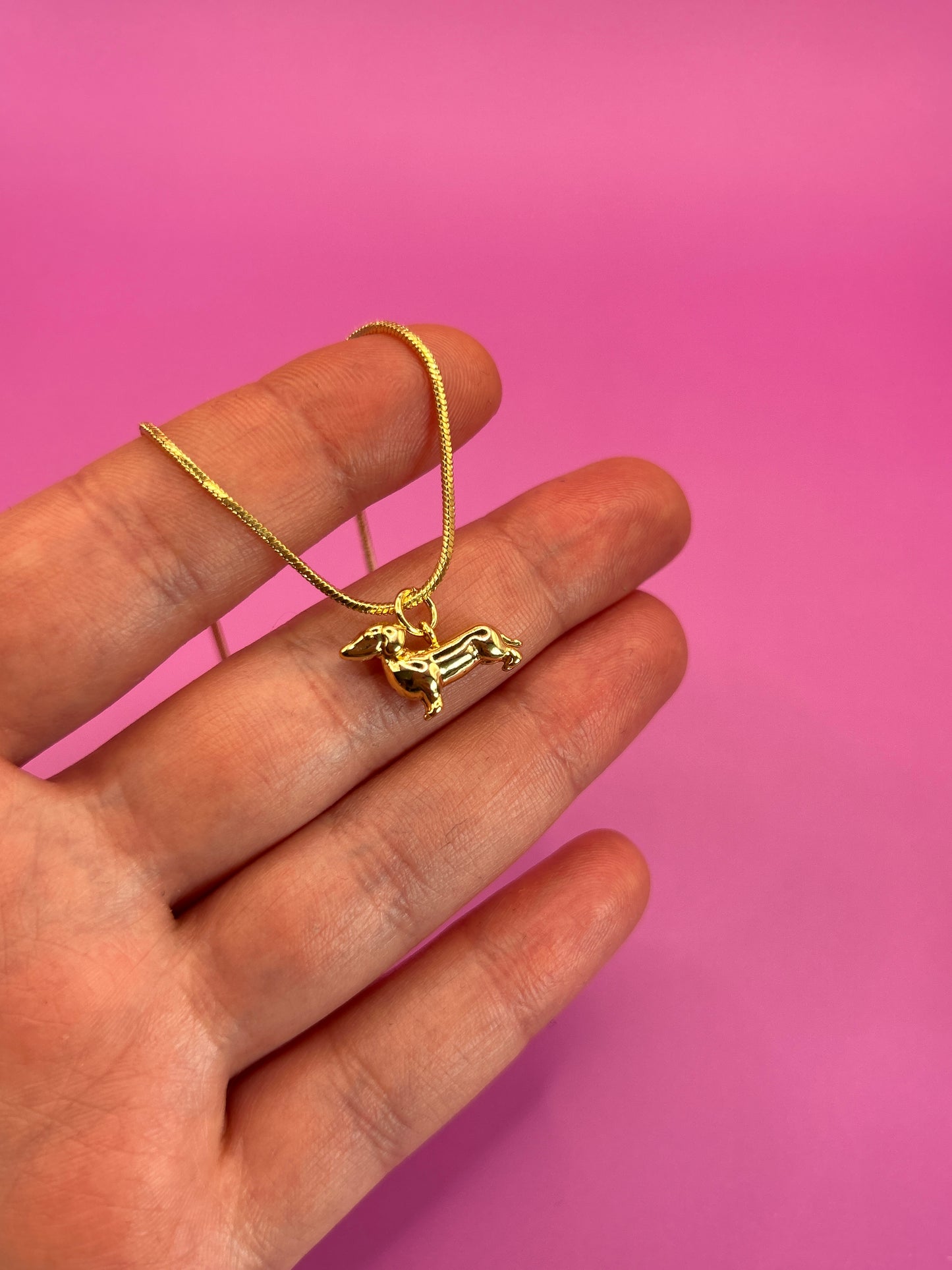 Charme Halskette Dackel 14 Karat Vergoldung/ Gold Platedo
