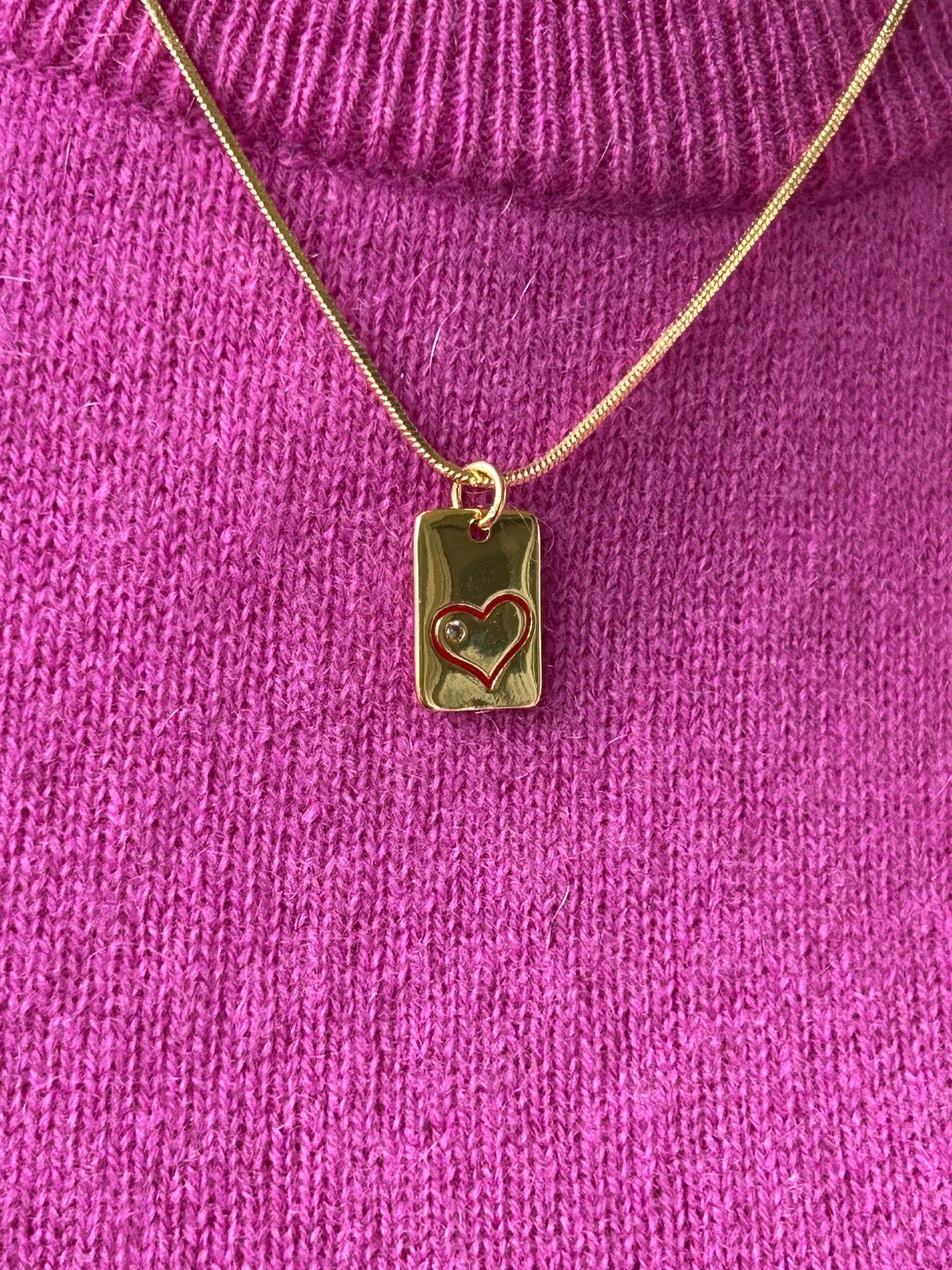 Exklusive Herz Halskette Carla 14 Karat Vergoldung\ Gold Plated