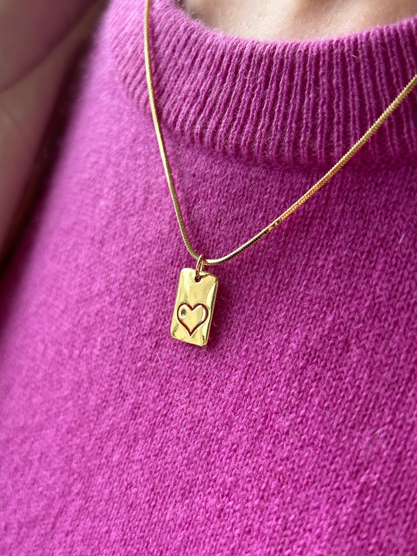 Exklusive Herz Halskette Carla 14 Karat Vergoldung\ Gold Plated