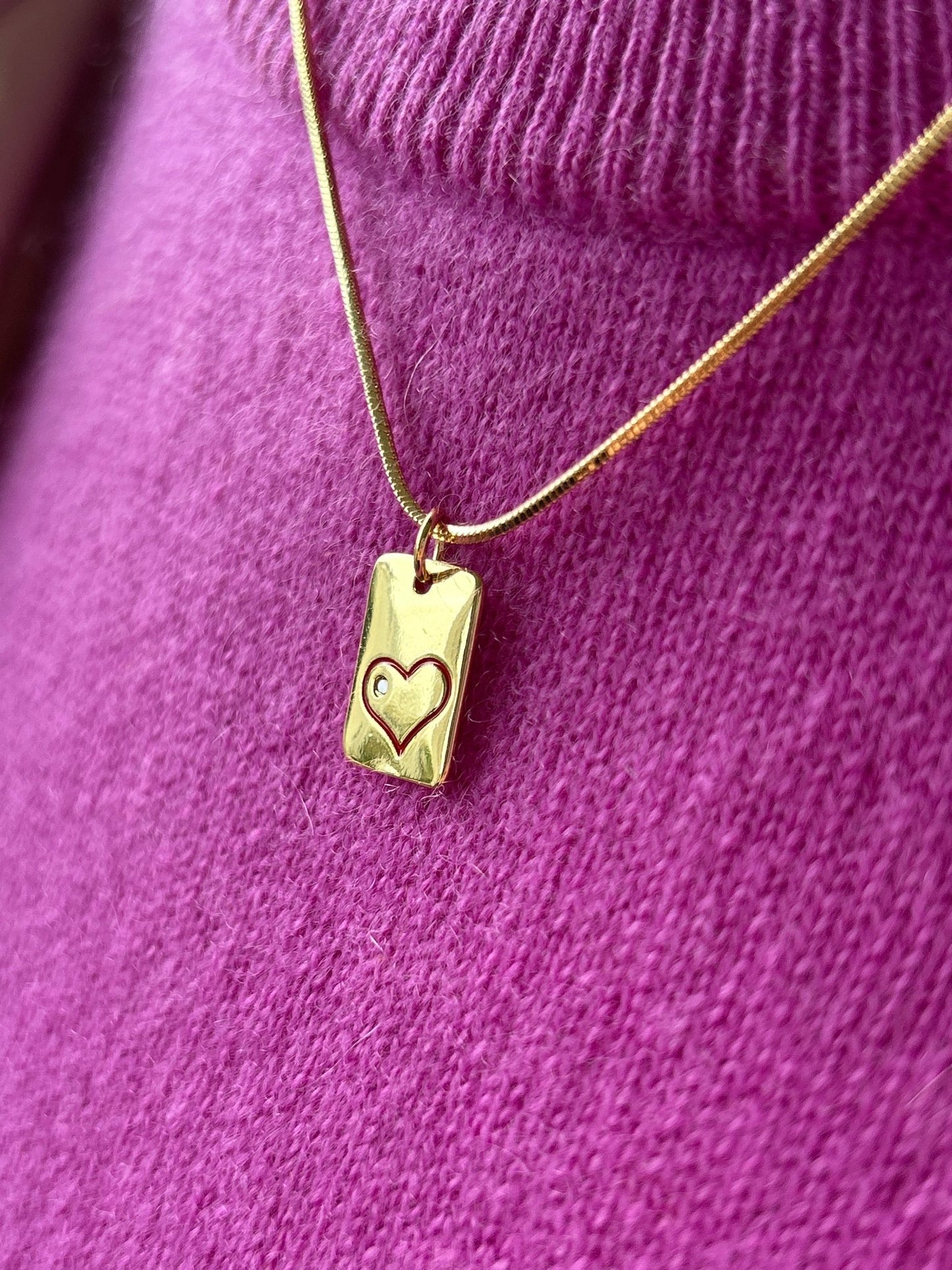 Exklusive Herz Halskette Carla 14 Karat Vergoldung\ Gold Plated