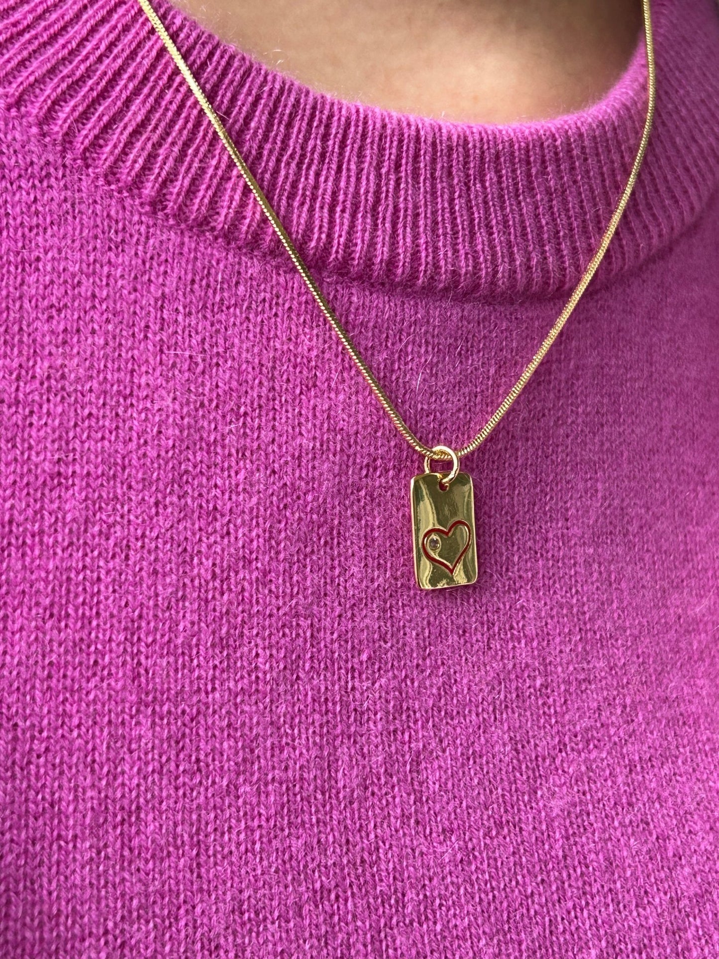 Exklusive Herz Halskette Carla 14 Karat Vergoldung\ Gold Plated