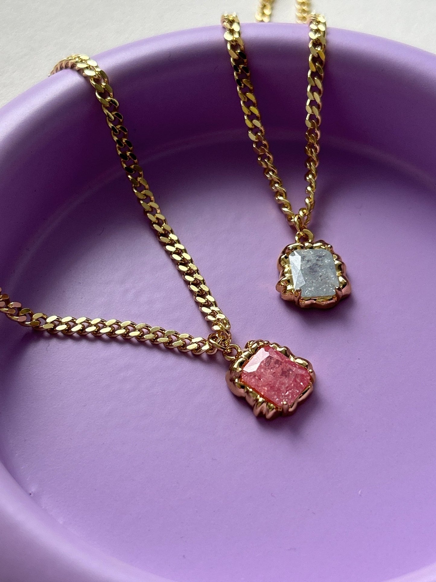 Charme Halskette Isabelle 14 Karat Vergoldung Pink/ Gold Plated