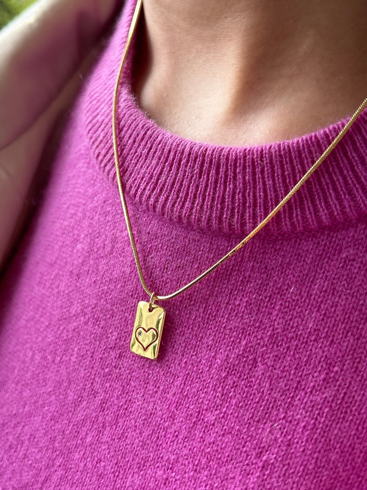 Exklusive Herz Halskette Carla 14 Karat Vergoldung\ Gold Plated