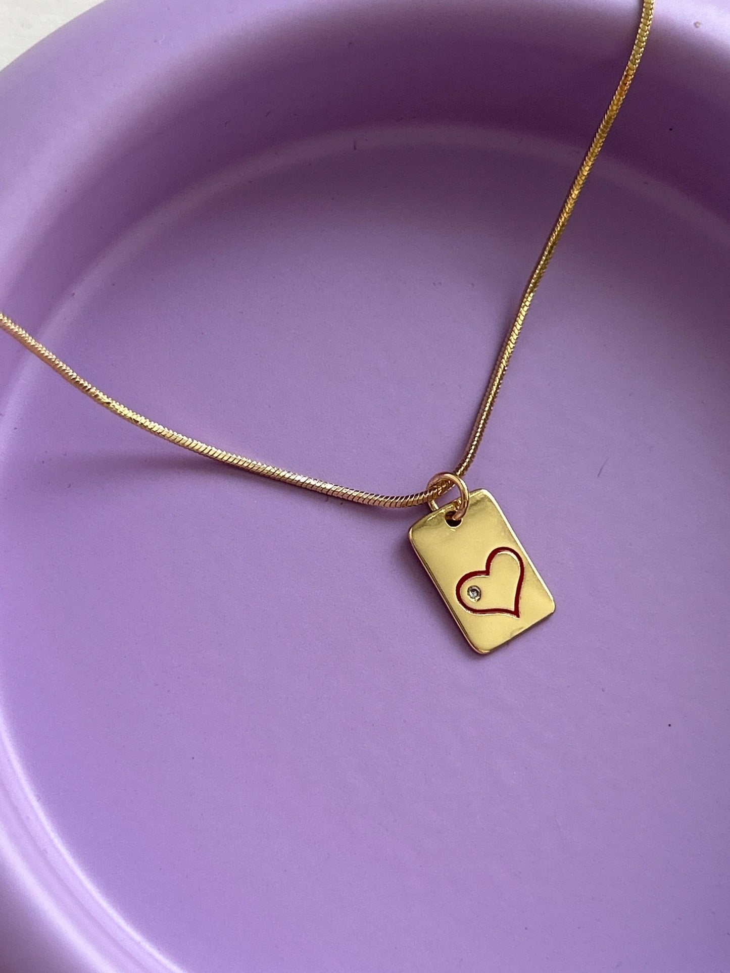 Exklusive Herz Halskette Carla 14 Karat Vergoldung\ Gold Plated