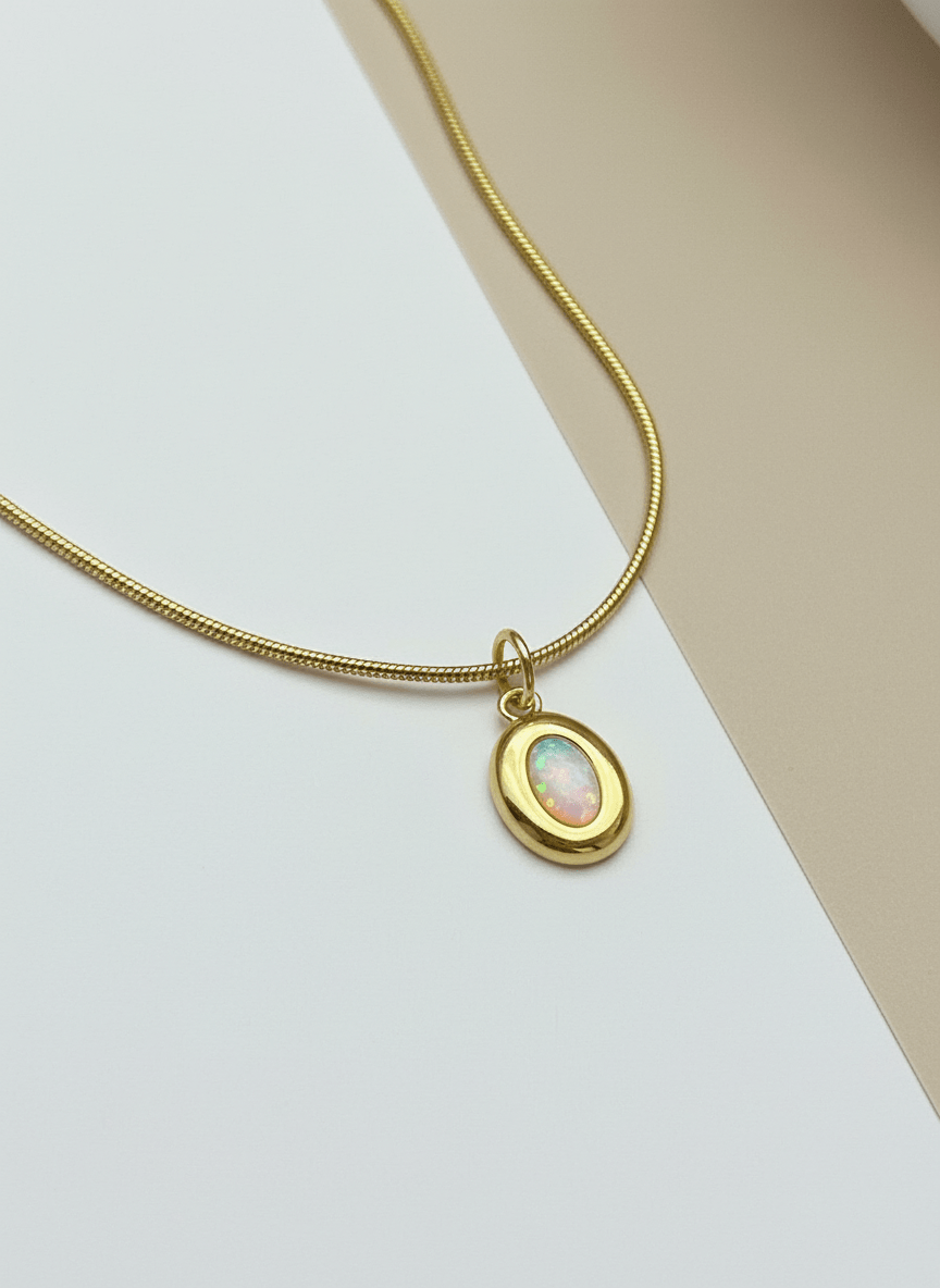 Charme Halskette Opal 14 Karat Vergoldung/ Gold Plated
