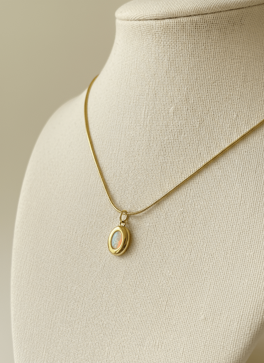 Charme Halskette Opal 14 Karat Vergoldung/ Gold Plated