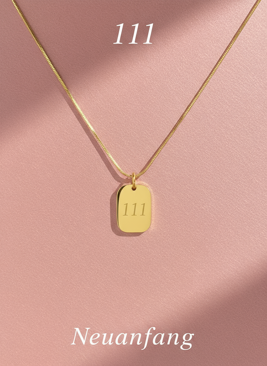 Golden Guidance: Vergoldete Kette mit der Engelszahl 111