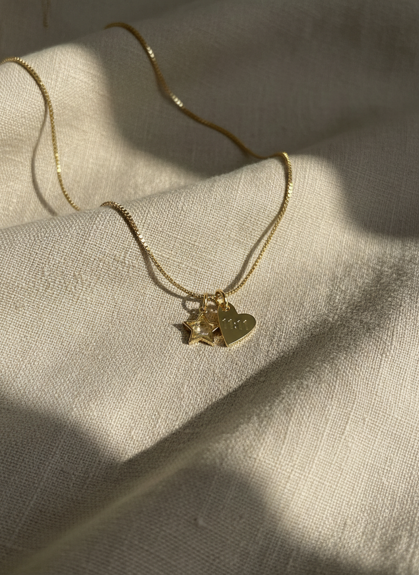 Golden Sign Halskette 11:11 - Edelstahl mit vergoldetem Engelszahl-Anhänger/ Golden Sign Necklace