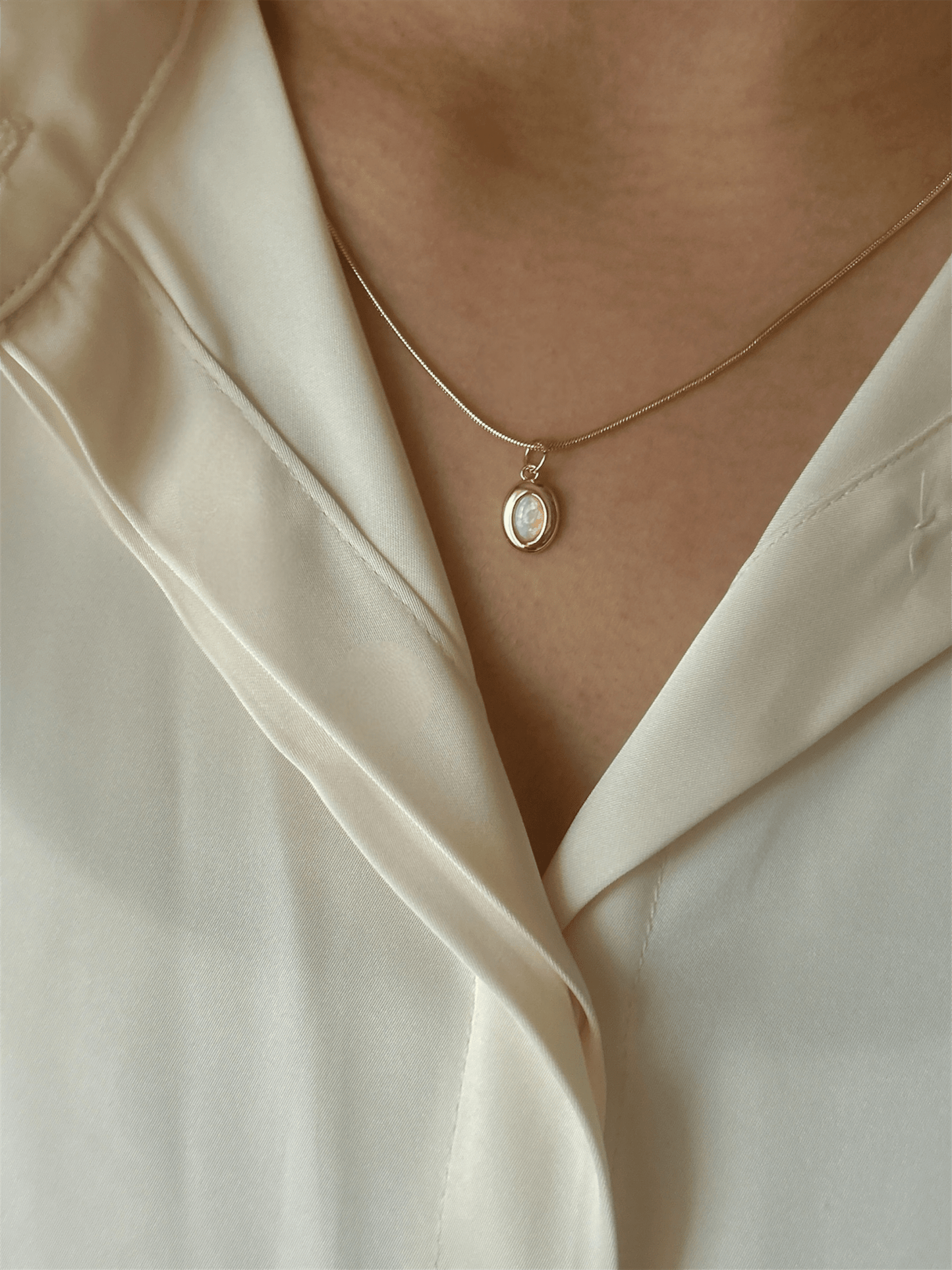 Charme Halskette Opal 14 Karat Vergoldung/ Gold Plated