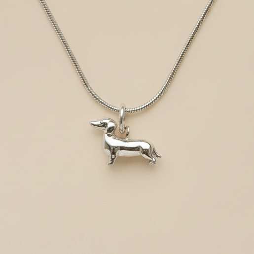 Charme Halskette Dackel 14 Karat Vergoldung/ Gold Plated Necklace