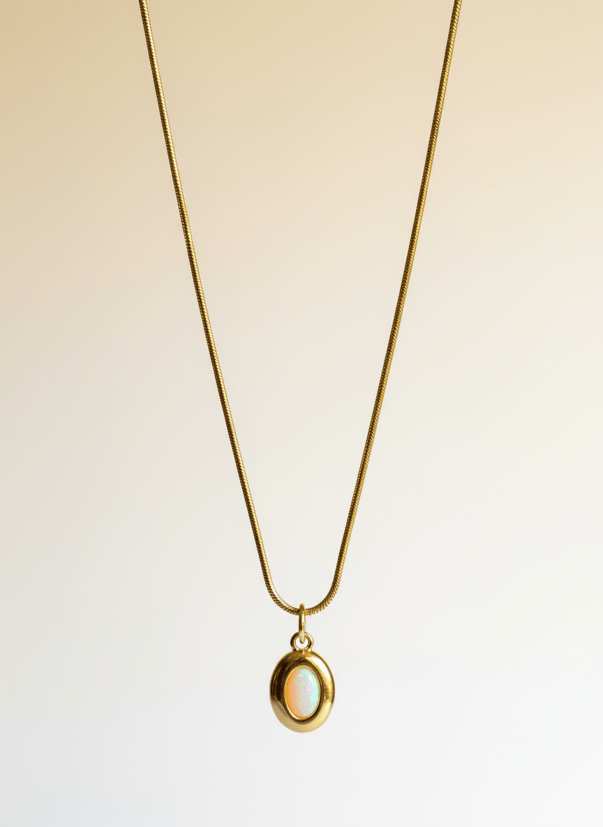 Charme Halskette Opal 14 Karat Vergoldung/ Gold Plated