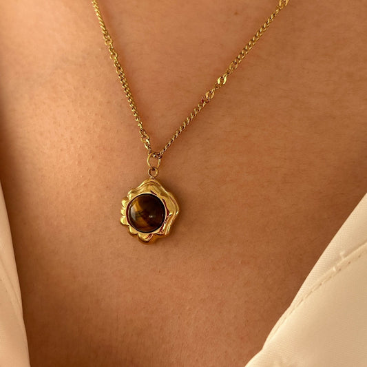 Charme Halskette Saturn aus Edelstahl/Steel