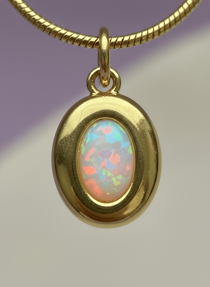 Charme Halskette Opal 14 Karat Vergoldung/ Gold Plated