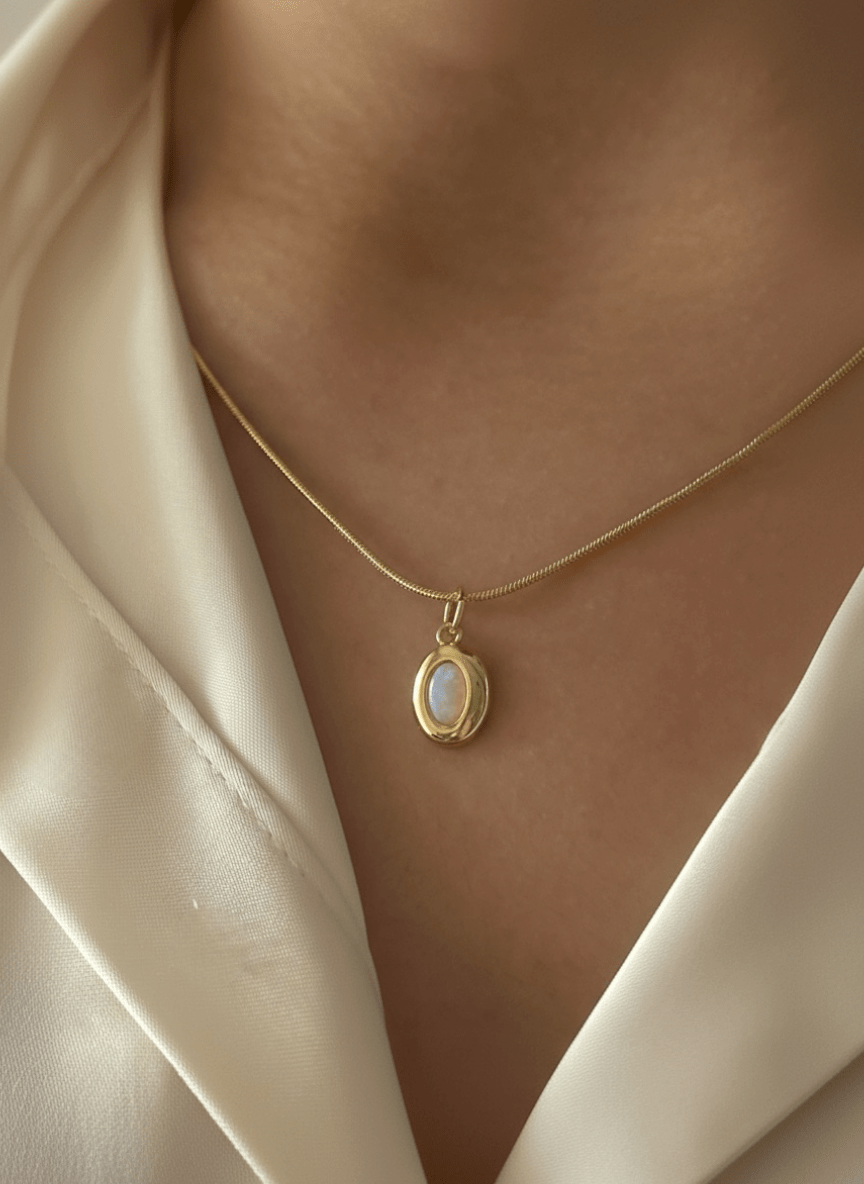 Charme Halskette Opal 14 Karat Vergoldung/ Gold Plated