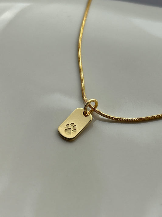 Dog Paw Power: Vergoldete Hundepfoten Kette/ Gold Plated
